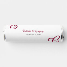 Iniciales Borgoña Granate Boda Otoño Caída