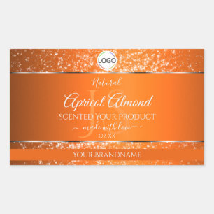 Iniciales con logotipo Silver naranja Etiquetas de