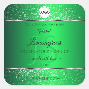 Iniciales con logotipo verde de Esmeralda Etiqueta