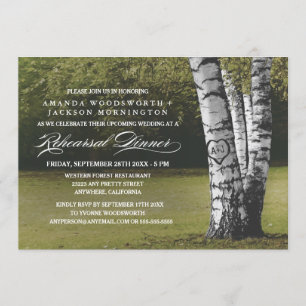 Iniciales de árbol de birch ensayan invitaciones d