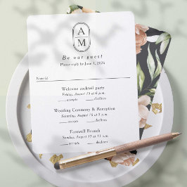 Iniciales de arco moderno boda multieventos RSVP