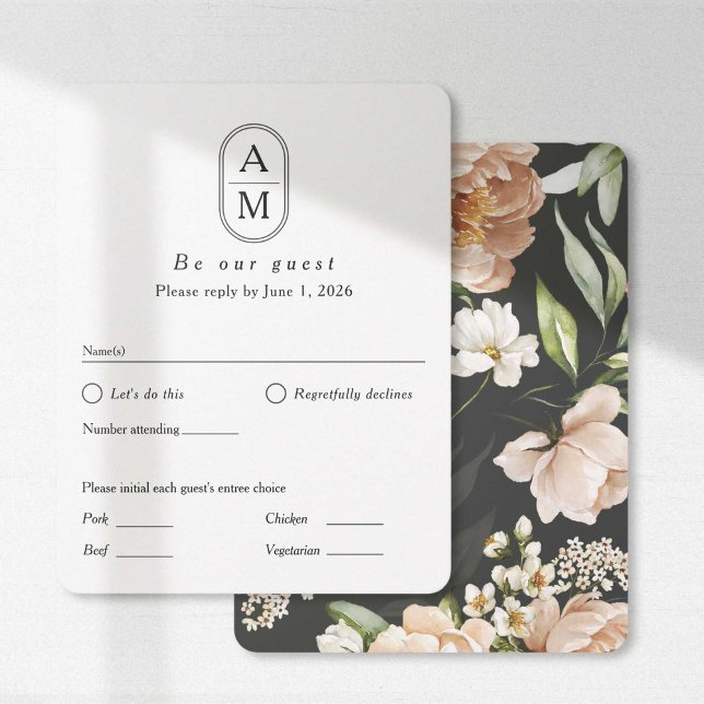 Iniciales de arco moderno, RSVP con opciones de co (Subido por el creador)