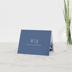 Iniciales de la pareja de monogramas florales azul