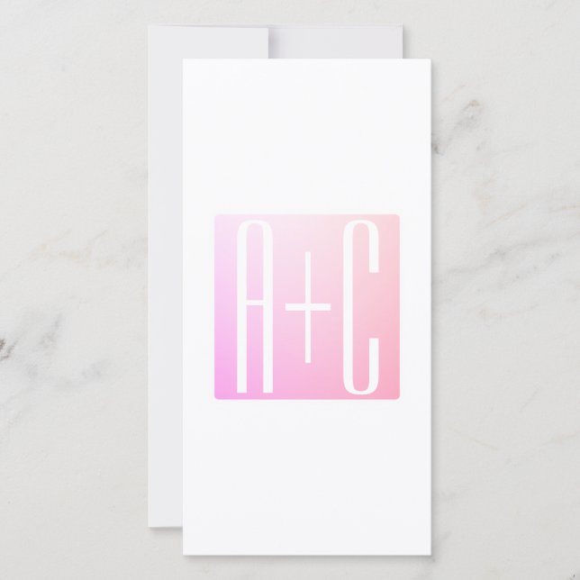 Iniciales de la pareja | Sutil Gradación Rosa (Anverso)