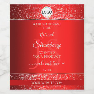 Iniciales de logotipo rojo Shimmery Etiquetas de p