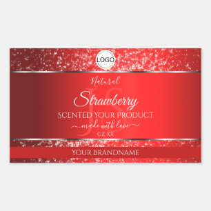 Iniciales de logotipo rojo Shimmery Etiquetas de p