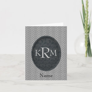 Iniciales de Monograma Floral Negro Personalizadas