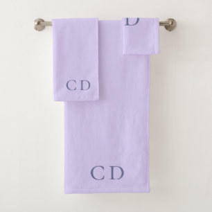 Iniciales de monograma violeta minimalistas