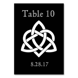 Iniciales de nudo celta - Tarjeta de mesa - Negro