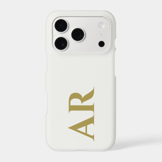 Iniciales de oro blanco con monograma minimalista