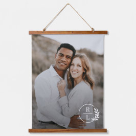 Iniciales de Pareja de Wreath de moda Tapiz de par