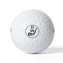 Iniciales de tipografía moderna bolas de golf mono
