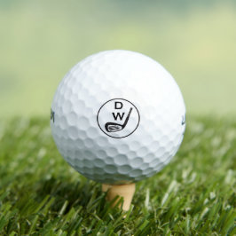 Iniciales de tipografía moderna bolas de golf mono