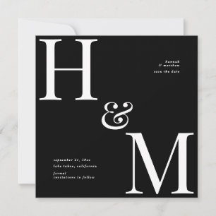 Iniciales de tipografía moderna para boda guardar