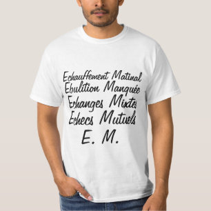 Iniciales E M - camiseta en blanco