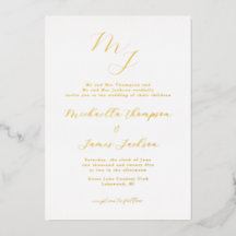 Iniciales Elegantes Tarjeta de Invitación de Boda 