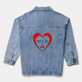 Iniciales en la Chaqueta de Denim Corazón