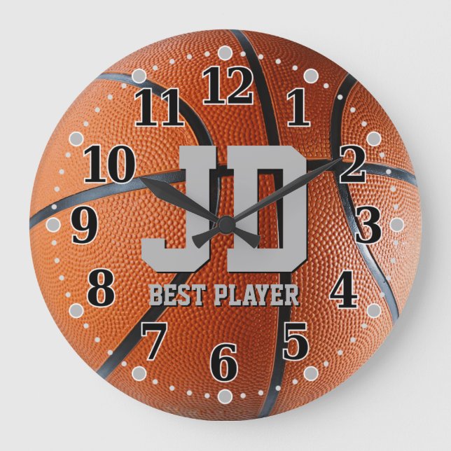 Iniciales - Mejor jugador | Reloj de pared de balo (Anverso)