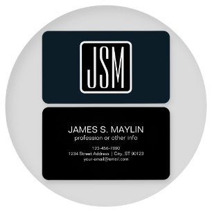 Iniciales Modernas Monogramadas Blanco y Negro