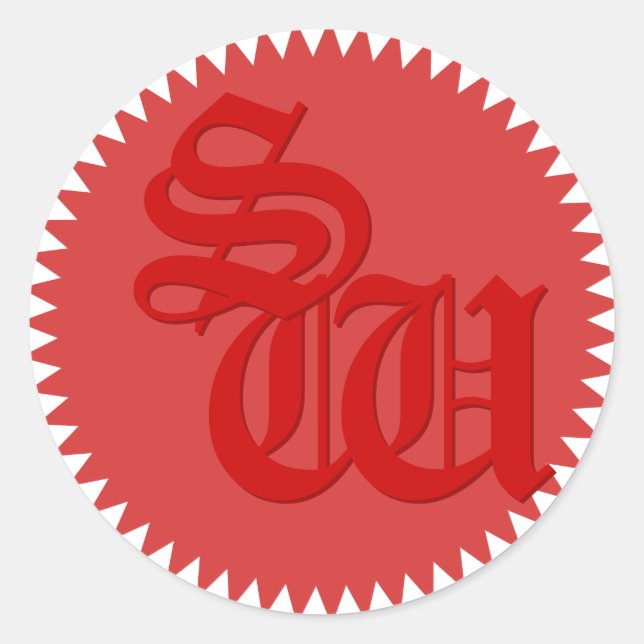 Iniciales Pegatinas de Sello para sobres de aparie (Anverso)