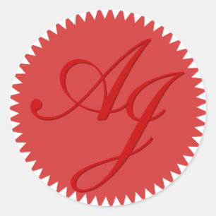 Iniciales Pegatinas de Sello para sobres de Bodas