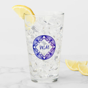 Iniciales personalizados Elegante Moda Azul Púrpur