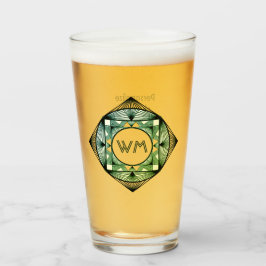 Iniciales personalizados Elegante Moda Verde Manly