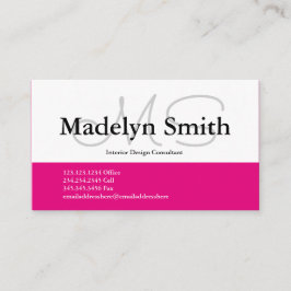 Iniciales rosas audaces modernas - Tarjeta de pres