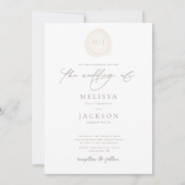 Iniciales selladas Invitación a la boda mínima de 