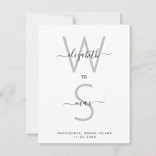 Iniciales simples de parejas y apellido Guardar la (Anverso)