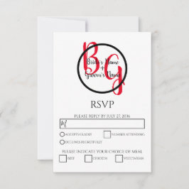 Iniciales simples personalizadas Boda Tarjetas RSV