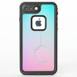 Iniciales superpuestas modernas 2 Turquesa Rosa