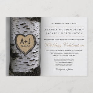 Iniciales talladas Invitaciones de matrimonio en á