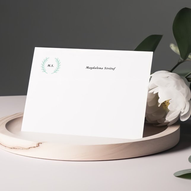 Iniciales Tarjetas de nota personalizadas Wreath (Subido por el creador)