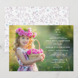 Iniciales Wreathed Primera Invitación de la Santa