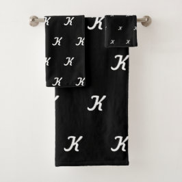 Initial Bath Towels (Black & White)