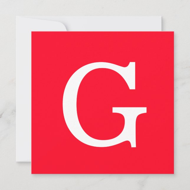 Initial Letter Monogram Red White Plain Simple (Anverso)