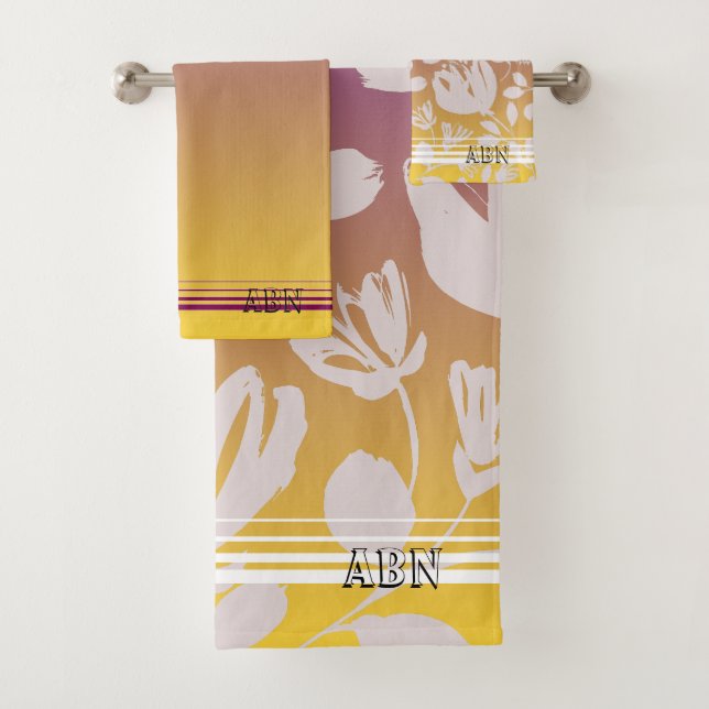 Initials elegant matching gradient floral mustard  (In situ)