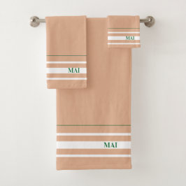 Initials minimalist earth tone White stripes cute