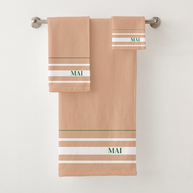 Initials minimalist earth tone White stripes cute (In situ)