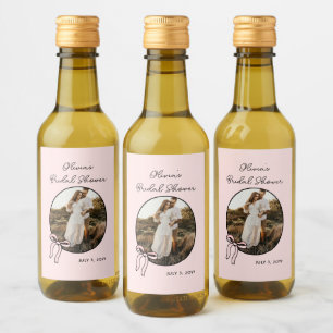 .ink Bow Bridal Shower Favor Mini Wine Label