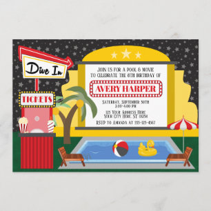 Inmersión en piscina y invitación al cumpleaños de