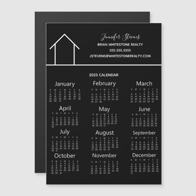 Inmobiliaria Black 2023 Calendar Magnet (Anverso/Reverso)