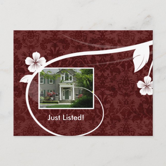 Inmobiliaria / Realtor Personalizable postal rojo (Anverso)