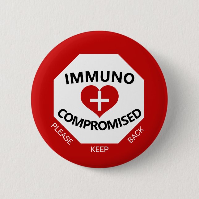 Inmunocomprometido - Mantener el botón rojo y blan (Anverso)