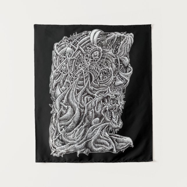 Innerbeastman, tintas dibujando tapiz oscuro (Anverso)