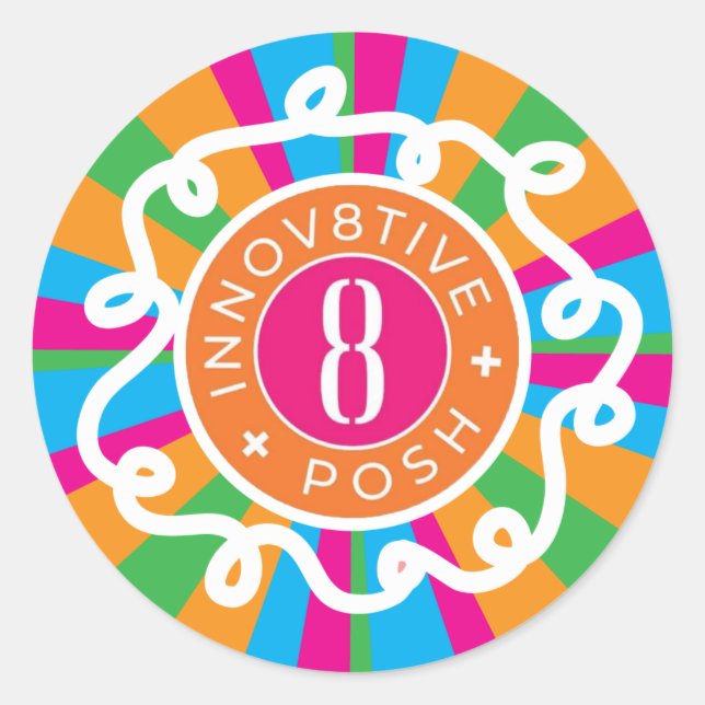 Innov8tive + Pegatina redondeado clásico elegante (Anverso)