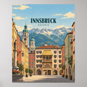 Innsbruck Austria Arte de Viajes Antiguos