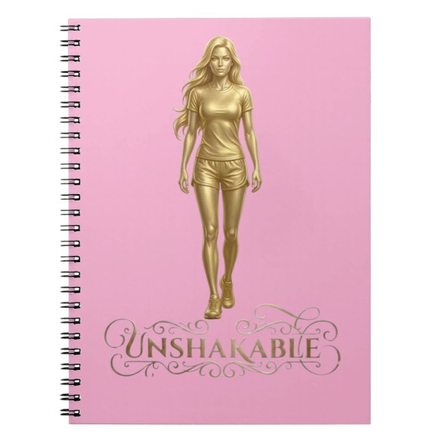 Inquebrantable: Poder Escrito en Cuaderno dorado r (Frente)