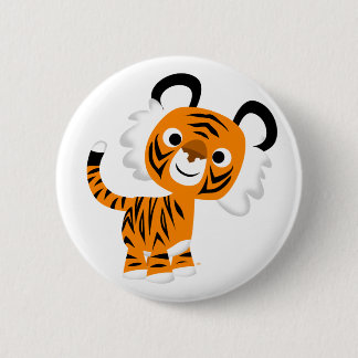 Inquisitivo botón de tigre de Personalizado lindo